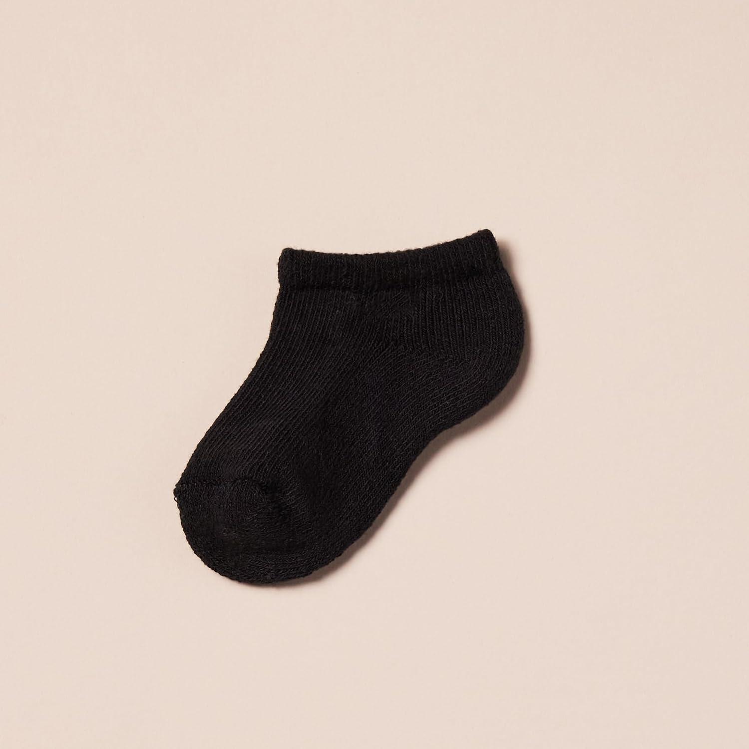imageAmazon Essentials unisexchild Cotton Low Cut Cushioned SockBlack