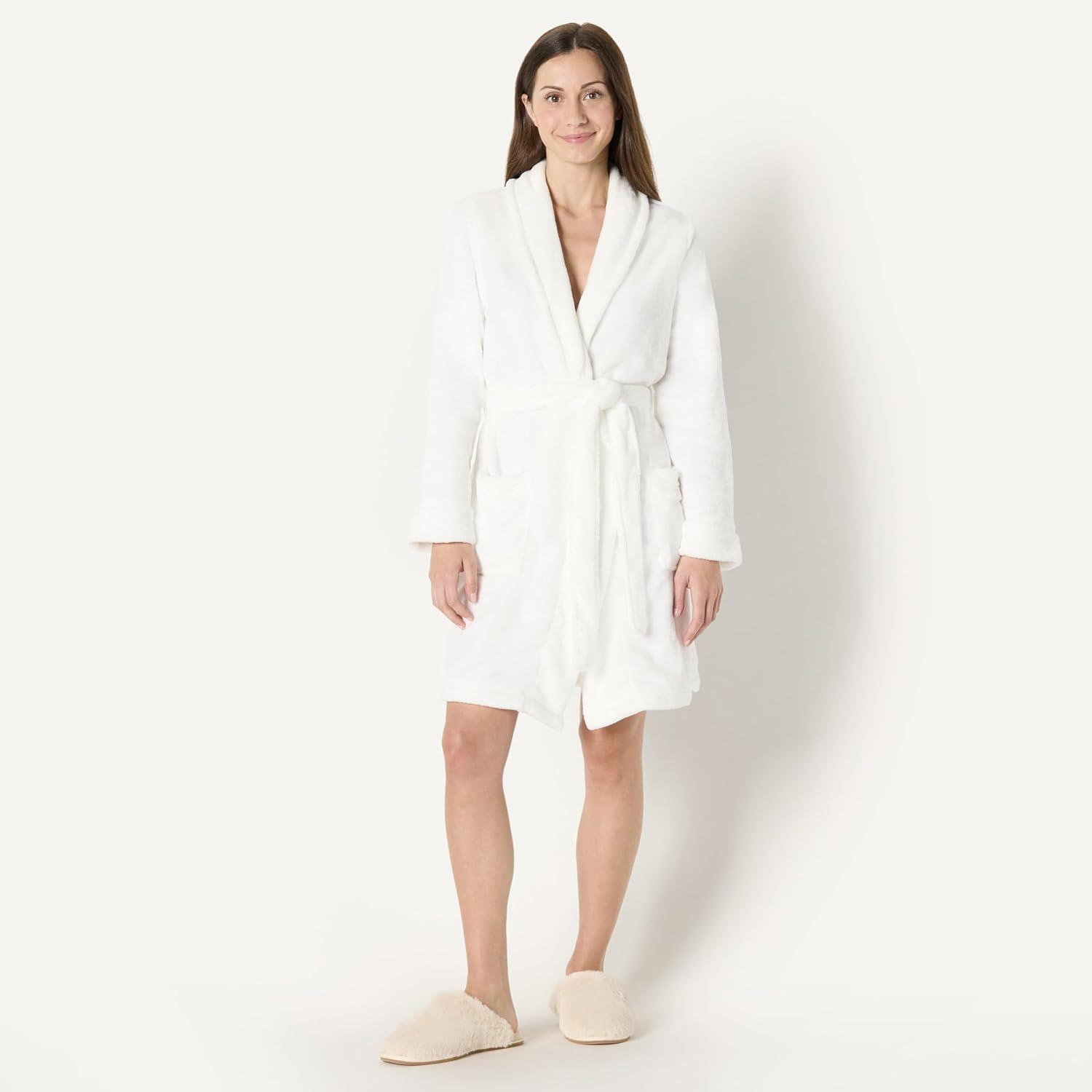 imageAmazon Essentials womens Fuzzy Plush SlippersIvory