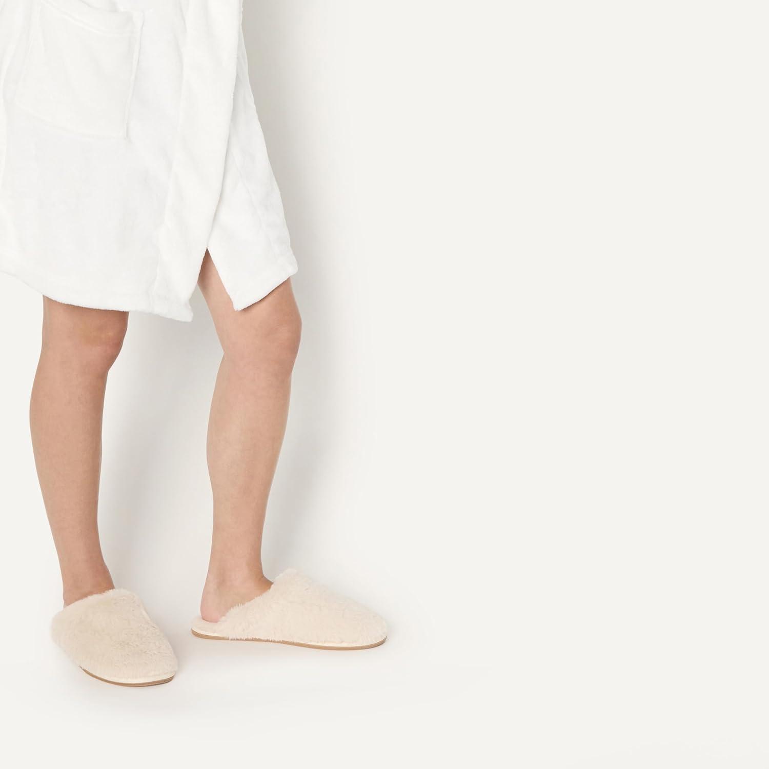 imageAmazon Essentials womens Fuzzy Plush SlippersIvory