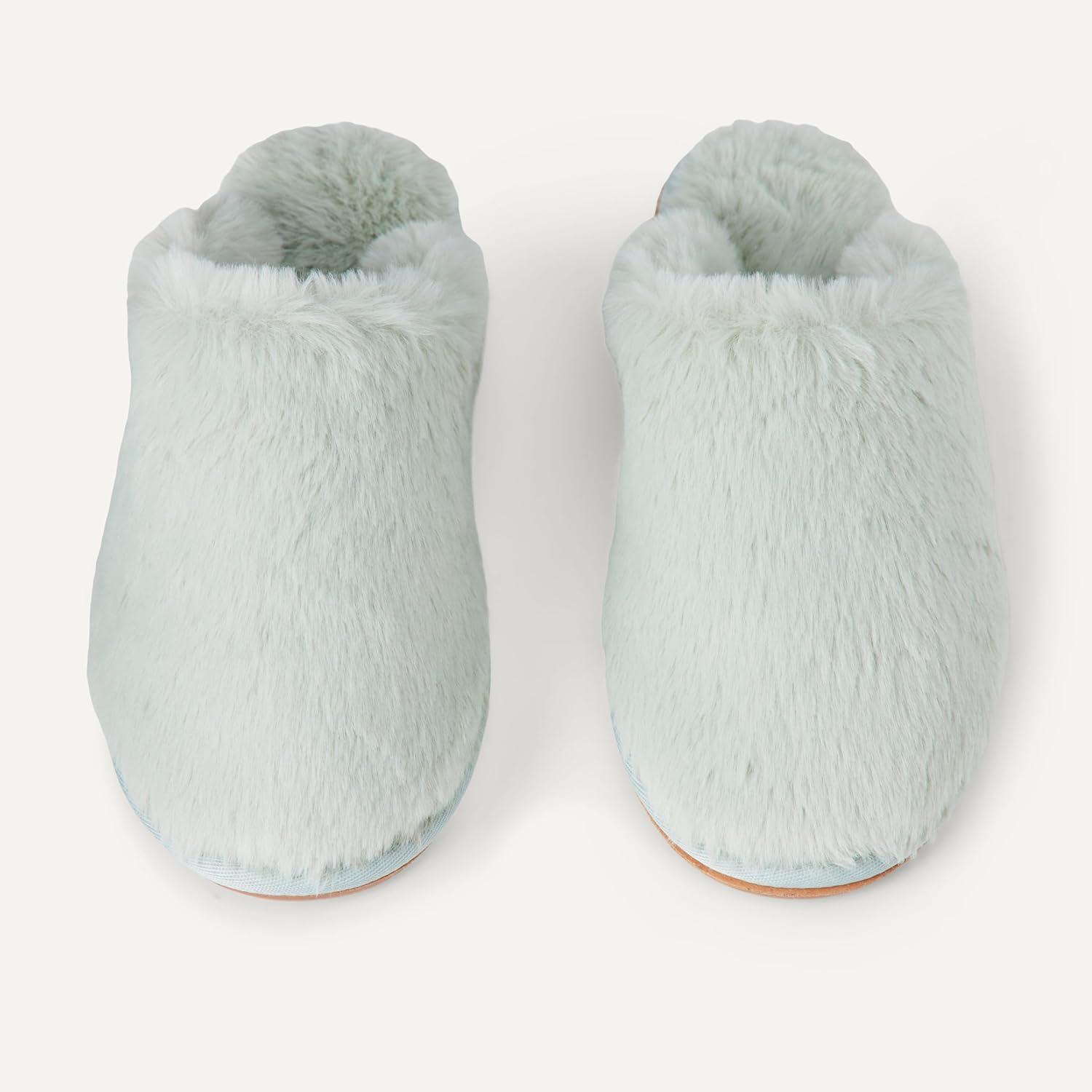 imageAmazon Essentials womens Fuzzy Plush SlippersMint Green