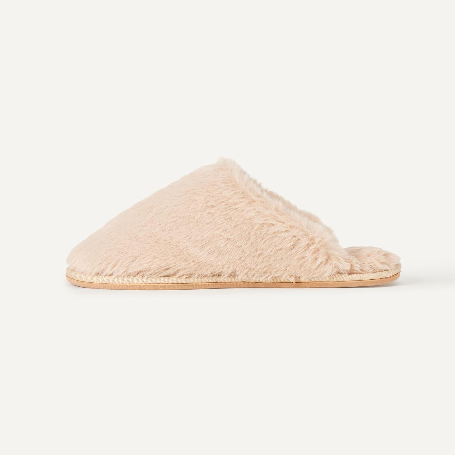 imageAmazon Essentials womens Fuzzy Plush SlippersTan