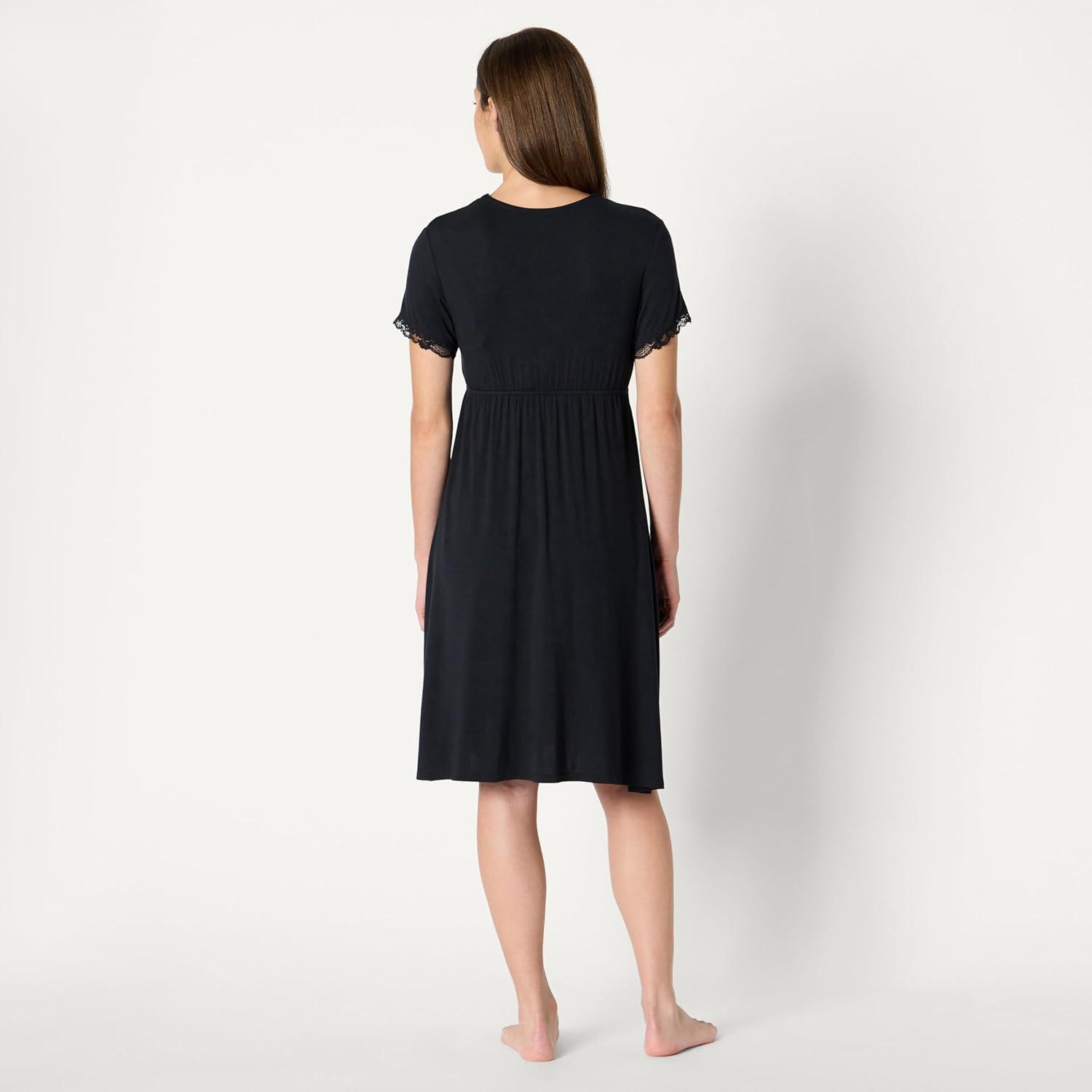 imageAmazon Essentials womens Soft Modal Nursing Maternity Sleepwear NightgownBlack