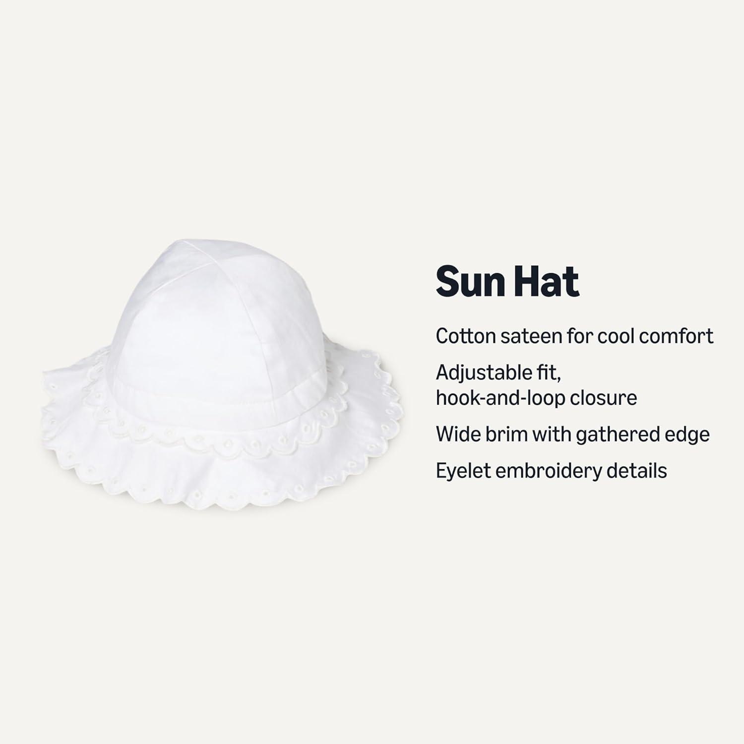 imageAmazon Essentials x Sofia Grainge Toddlers and Baby Girls Cotton HatWhite