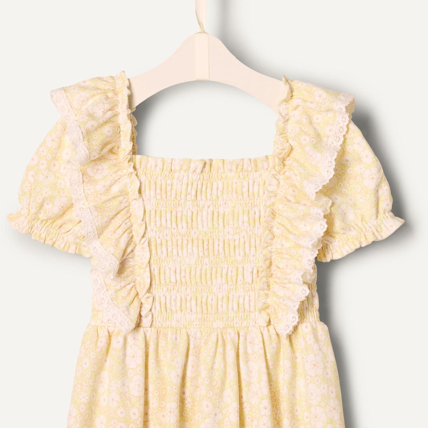 imageAmazon Essentials x Sofia Grainge Toddlers and Baby Girls Embroidered Knit DressLight Yellow Delicate Floral