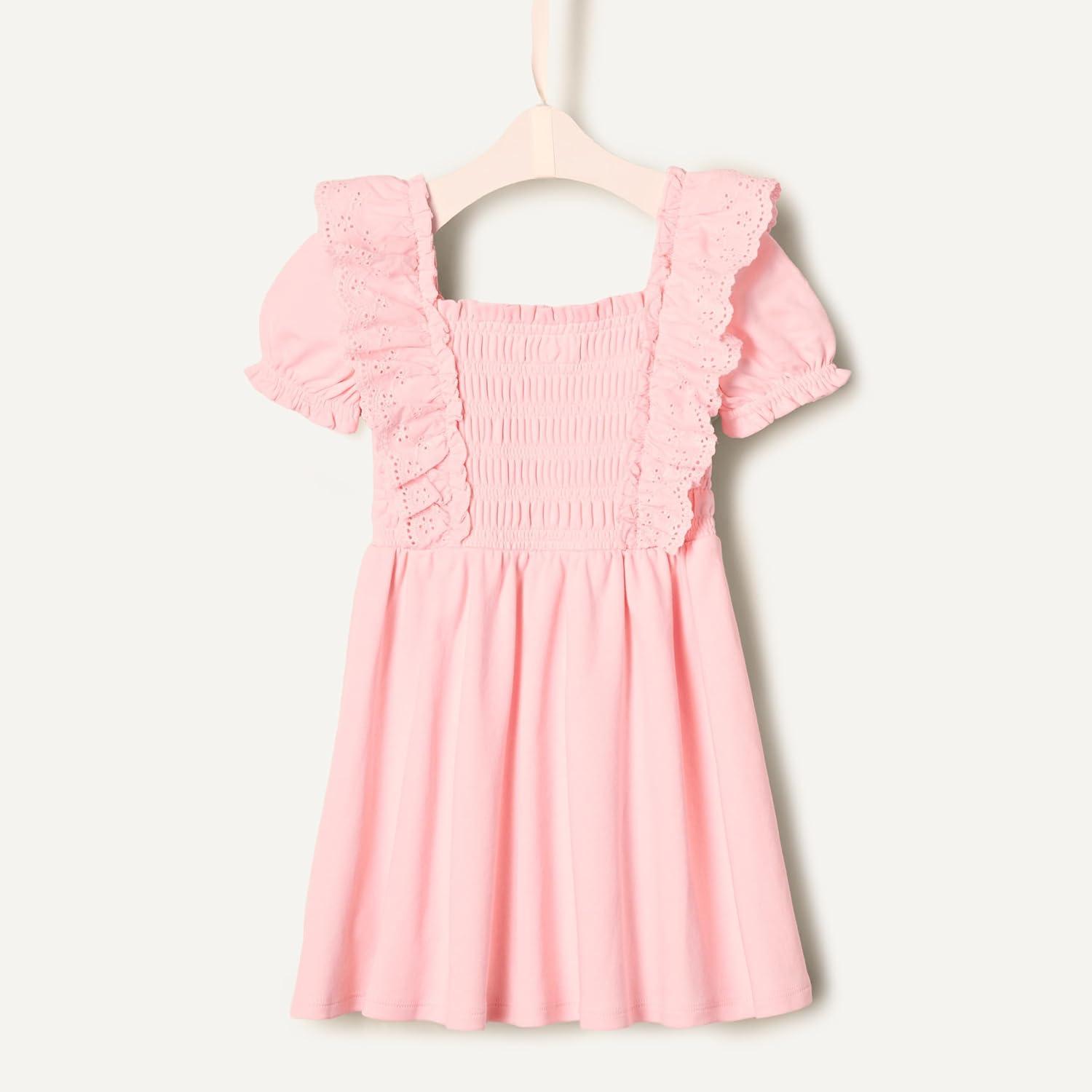 imageAmazon Essentials x Sofia Grainge Toddlers and Baby Girls Embroidered Knit DressPink
