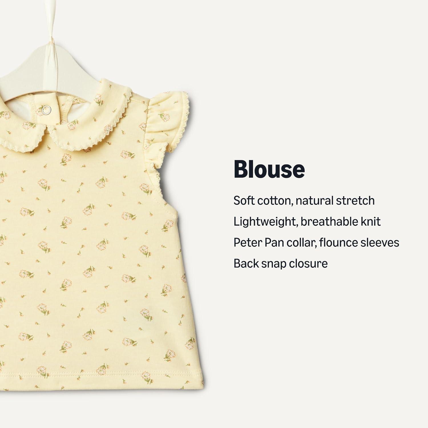 imageAmazon Essentials x Sofia Grainge Toddlers and Baby Girls Short Sleeve Blouse Pack of 2Ditsy FloralIvory