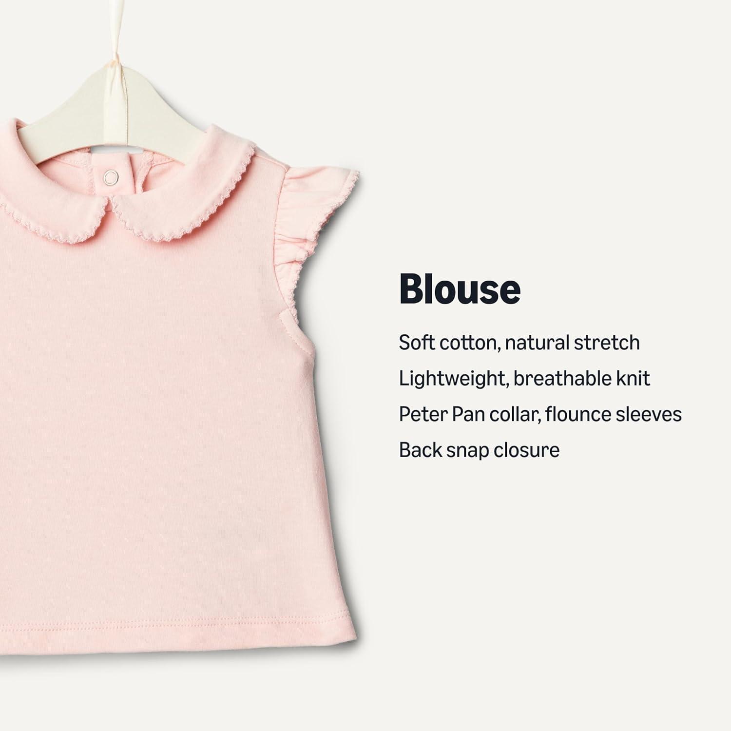 imageAmazon Essentials x Sofia Grainge Toddlers and Baby Girls Short Sleeve Blouse Pack of 2Light PinkWhite