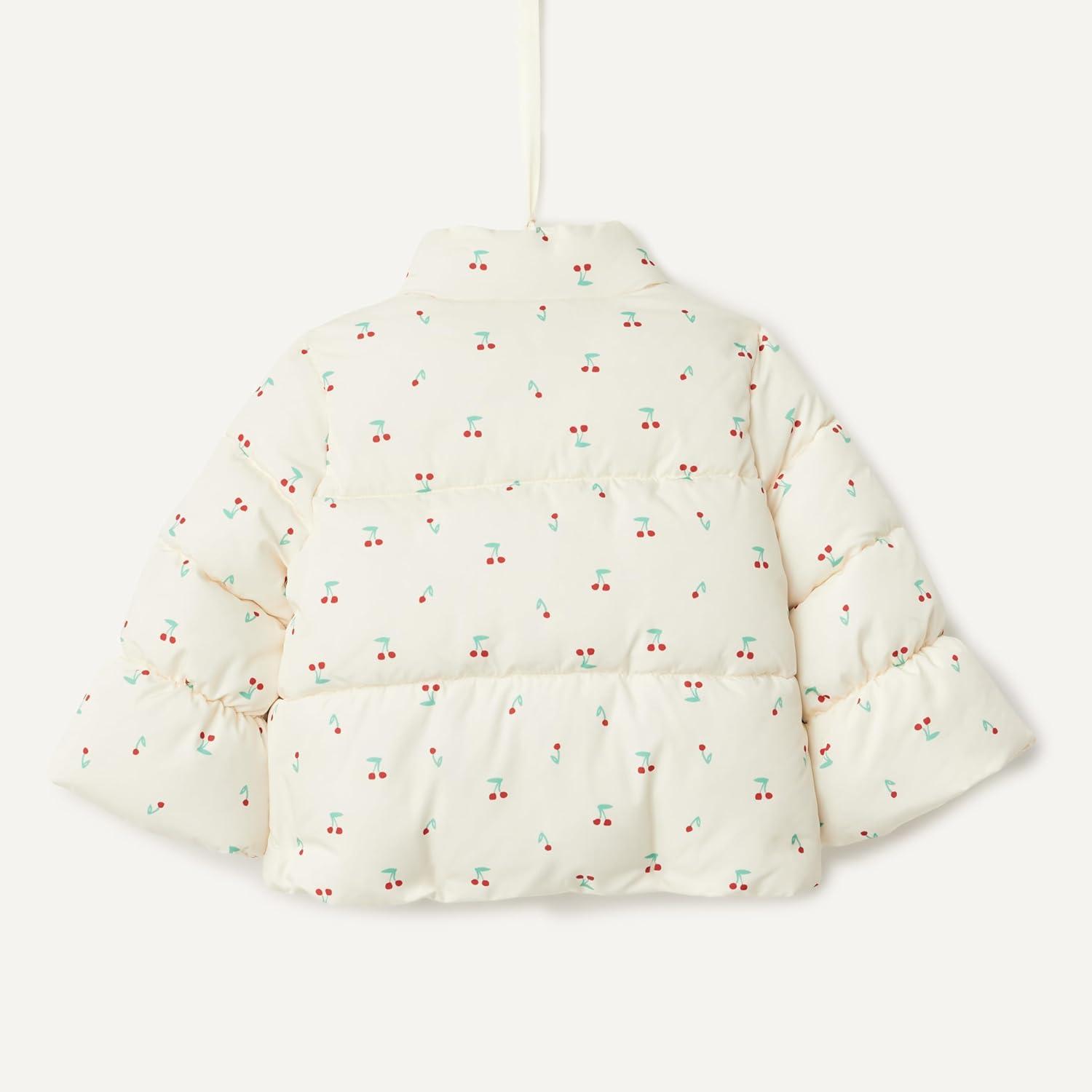 imageAmazon Essentials x Sofia Grainge Toddlers and Baby Girls Taffeta Puffer JacketIvory Cherries