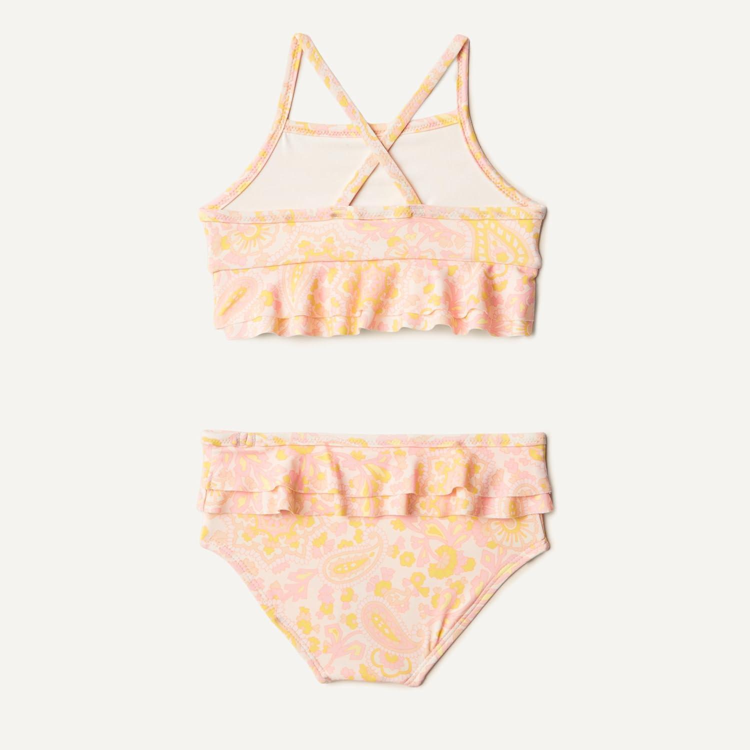 imageAmazon Essentials x Sofia Grainge Toddlers and Baby Girls Two Piece SwimsuitShell Pink Ornate Paisley