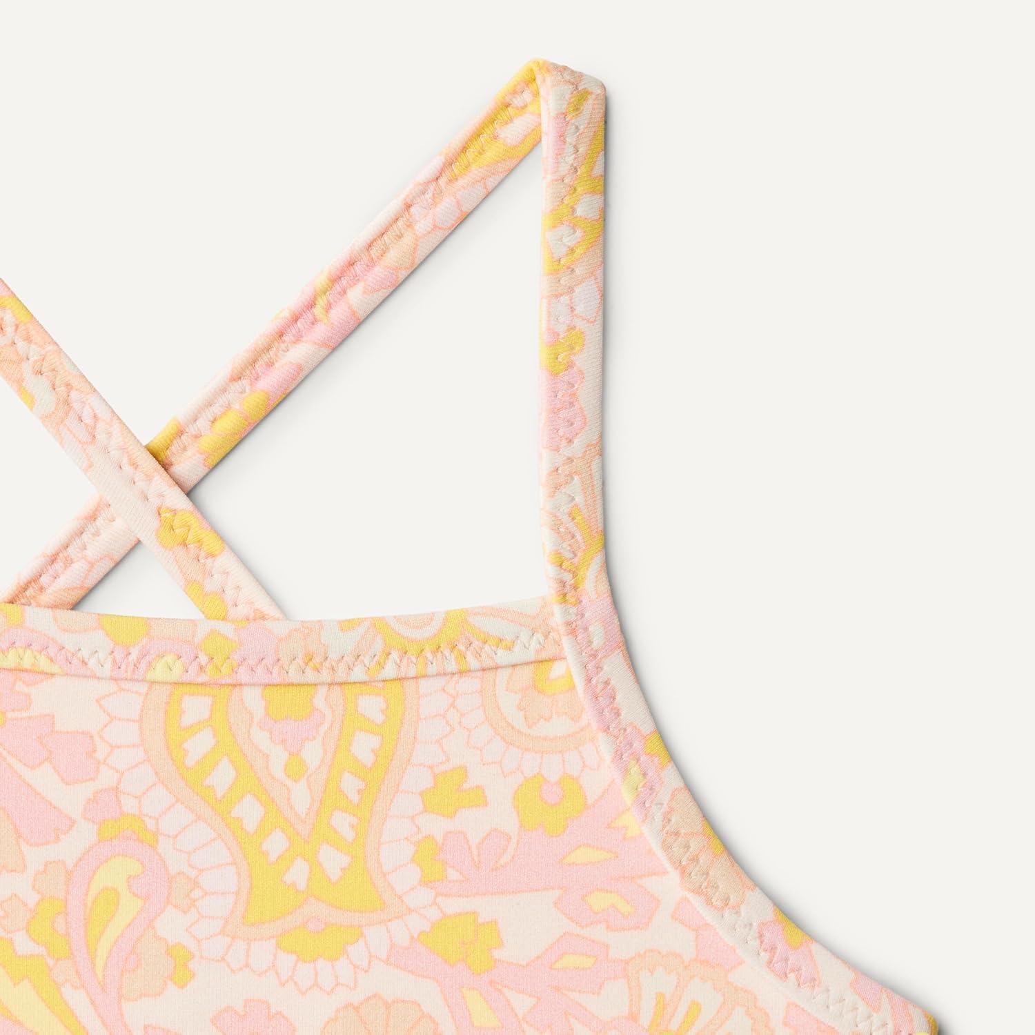 imageAmazon Essentials x Sofia Grainge Toddlers and Baby Girls Two Piece SwimsuitShell Pink Ornate Paisley