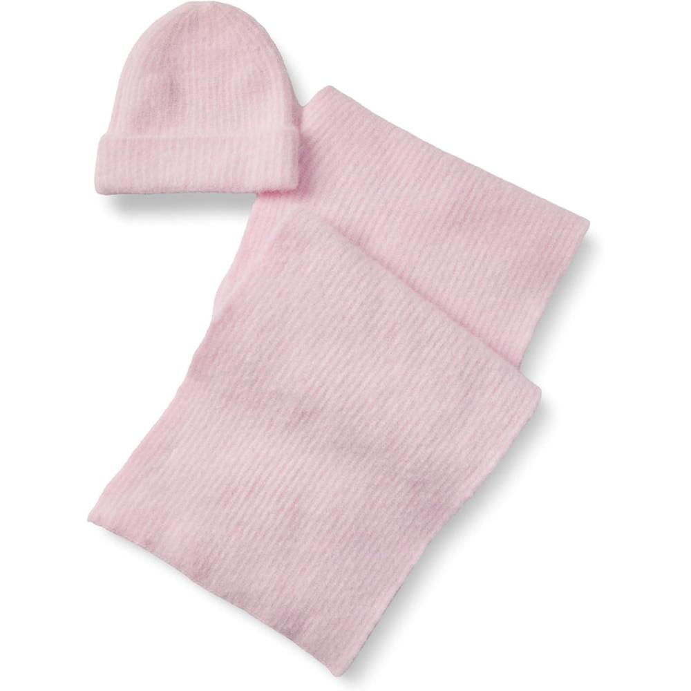 imageAmazon Essentials UnisexAdult Faux Mohair Scarf ampamp Hat SetPastel Lilac