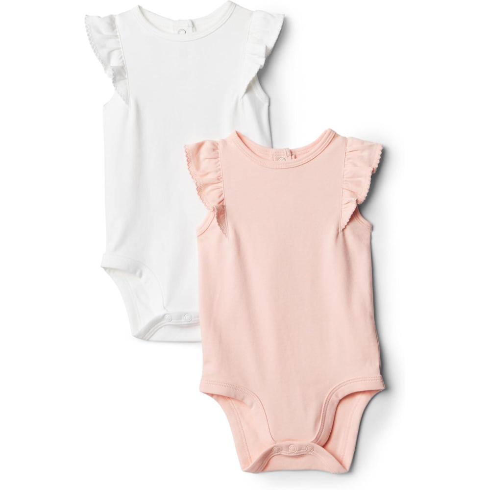imageAmazon Essentials x Sofia Grainge Baby Girls Embroidered Ruffle Bodysuit Pack of 2Light PinkWhite
