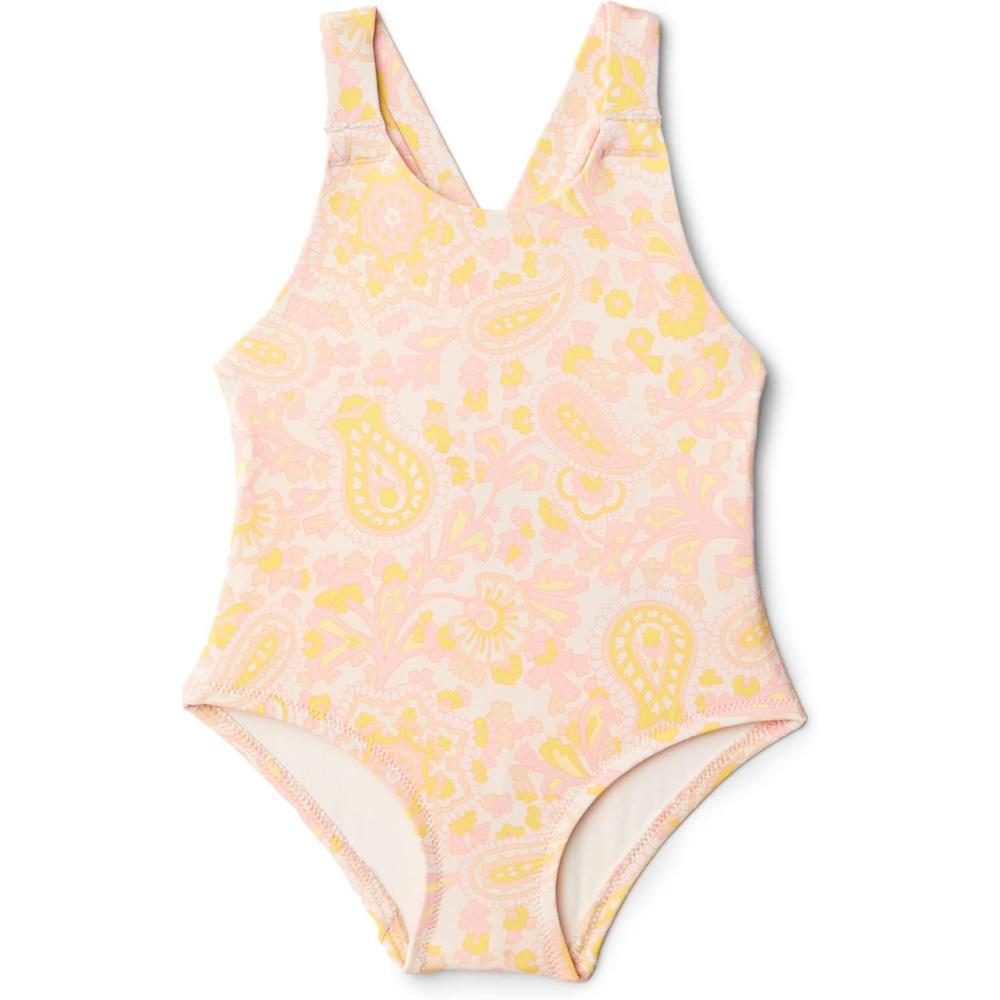 imageAmazon Essentials x Sofia Grainge Toddlers and Baby Girls OnePiece SwimsuitShell Pink Ornate Paisley