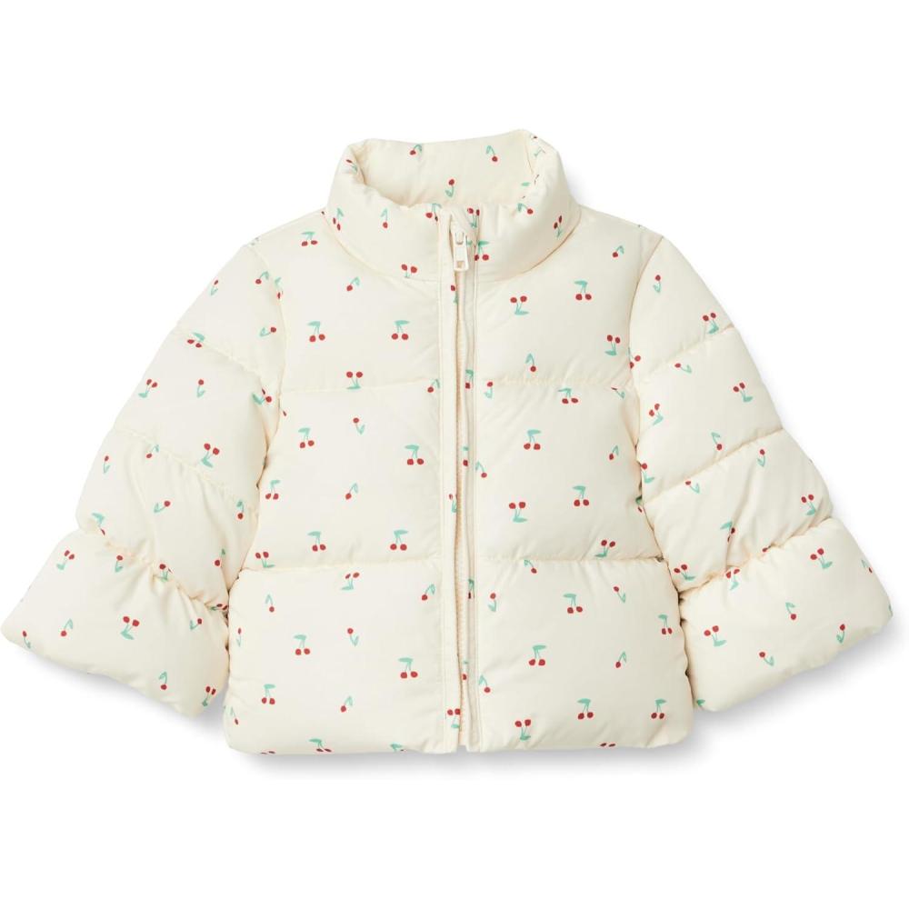 imageAmazon Essentials x Sofia Grainge Toddlers and Baby Girls Taffeta Puffer JacketIvory Cherries
