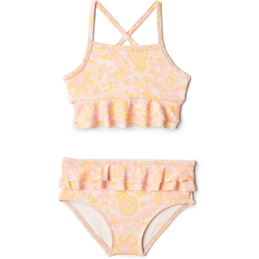 imageAmazon Essentials x Sofia Grainge Toddlers and Baby Girls Two Piece SwimsuitShell Pink Ornate Paisley
