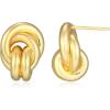 imageAmazon Essentials Love Knot Earrings for Women  GoldTone Fine Silver Plated Trendy Jewelry