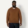 imageAmazon Essentials Mens RegularFit Cotton Blend VNeck SweaterCaramel Heather