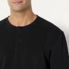 imageAmazon Essentials Mens RelaxedFit Long Sleeve HenleyBlack