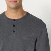 imageAmazon Essentials Mens RelaxedFit Long Sleeve HenleyCharcoal Heather