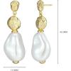 imageAmazon Essentials Pearl Drop Earrings for Women  GoldTone Fine Silver Plated Bridal Jewelry