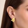 imageAmazon Essentials Sculpted Clip Earrings for Women  GoldTone Fine Silver Plated Trendy Jewelry