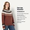 imageAmazon Essentials Womens OversizedFit Fair Isle Crewneck SweaterDark Brown Mint Green Chevron