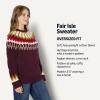 imageAmazon Essentials Womens OversizedFit Fair Isle Crewneck SweaterDark Burgundy Cream Chevron Knit