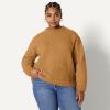 imageAmazon Essentials Womens OversizedFit Faux Mohair Crewneck SweaterCamel Heather