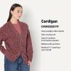 imageAmazon Essentials Womens OversizedFit MultiColor Heavyweight ButtonUp CardiganBurgundy Marl
