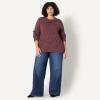 imageAmazon Essentials Womens OversizedFit MultiColor Heavyweight Crewneck SweaterBurgundy Marl
