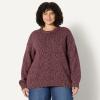 imageAmazon Essentials Womens OversizedFit MultiColor Heavyweight Crewneck SweaterBurgundy Marl