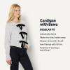 imageAmazon Essentials Womens RegularFit LongSleeve Tie Front Cardigan with BowsLight Grey Heather