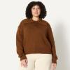 imageAmazon Essentials Womens RelaxedFit Button Collar SweaterCaramel Heather