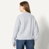 imageAmazon Essentials Womens RelaxedFit Cable Crewneck SweaterLight Grey Heather
