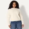imageAmazon Essentials Womens RelaxedFit Cable Crewneck SweaterOatmeal Heather