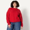 imageAmazon Essentials Womens RelaxedFit Cable Crewneck SweaterRed