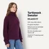 imageAmazon Essentials Womens RelaxedFit Cotton Blend Turtleneck Pullover SweaterBurgundy