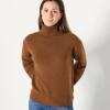 imageAmazon Essentials Womens RelaxedFit Cotton Blend Turtleneck Pullover SweaterCaramel Heather