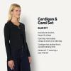 imageAmazon Essentials Womens SlimFit Ribbed Cardigan ampamp Cami Set with Removable StrapsBlack