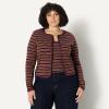 imageAmazon Essentials Womens SlimFit Ribbed Cardigan ampamp Cami Set with Removable StrapsBurgundy Brown Stripe