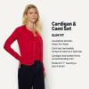 imageAmazon Essentials Womens SlimFit Ribbed Cardigan ampamp Cami Set with Removable StrapsRed