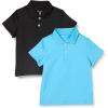 imageAmazon Essentials Boys and Toddlers ShortSleeve Active Performance Polo Shirts Pack of 2Aqua BlueBlack