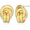 imageAmazon Essentials Love Knot Earrings for Women  GoldTone Fine Silver Plated Trendy Jewelry