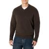 imageAmazon Essentials Mens RegularFit Cotton Blend VNeck SweaterChocolate Heather