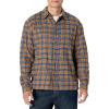 imageAmazon Essentials Mens RelaxedFit LongSleeve Flannel ShirtBlue Dark Khaki Houndstooth Plaid