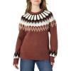 imageAmazon Essentials Womens OversizedFit Fair Isle Crewneck SweaterDark Brown Mint Green Chevron