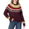 imageAmazon Essentials Womens OversizedFit Fair Isle Crewneck SweaterDark Burgundy Cream Chevron Knit