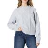 imageAmazon Essentials Womens RelaxedFit Cable Crewneck SweaterLight Grey Heather