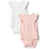 imageAmazon Essentials x Sofia Grainge Baby Girls Embroidered Ruffle Bodysuit Pack of 2Light PinkWhite