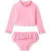 imageAmazon Essentials x Sofia Grainge Toddlers and Baby Girls 2Piece Long Sleeve Rashguard SetBright Pink
